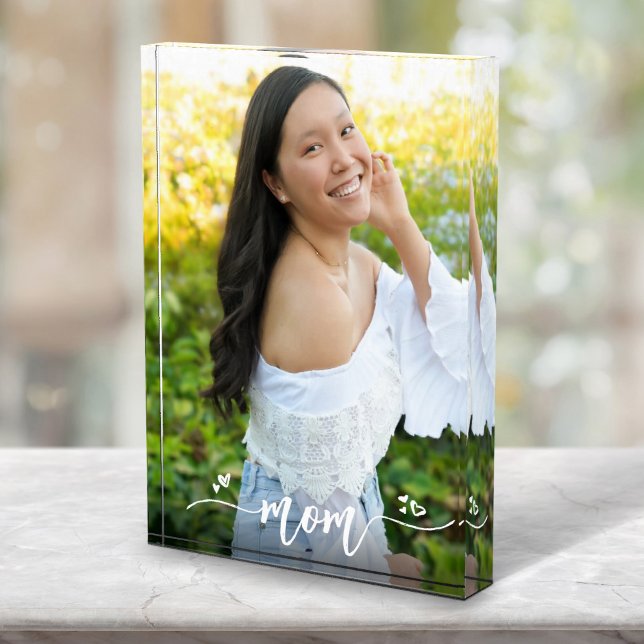 Bloc Photo Maman Calligraphie manuscrite Coeurs Keepsaké pers (Créateur téléchargé)