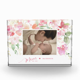 Bloc Photo Maman Etablie Rose Push Aquarelle Florale
