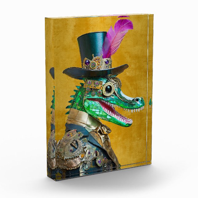 Bloc Photo Mardi Gras Steampunk Party Animal Alligator (Gauche)