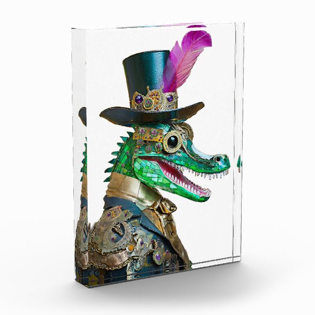 Bloc Photo Mardi Gras Steampunk Party Animal Alligator (Gauche)