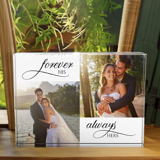 Bloc Photo Mariage élégant à lui pour toujours à elle toujour (wedding photo block from Newlywed Christmas Gift ideas collection by Darling & May)