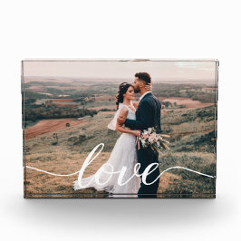 Bloc Photo Mariage Love Script cadeau photo personnalisé