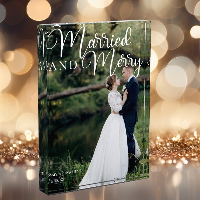 Bloc Photo Marié & Joyeux Mariage de Noël élégant (Créateur téléchargé)