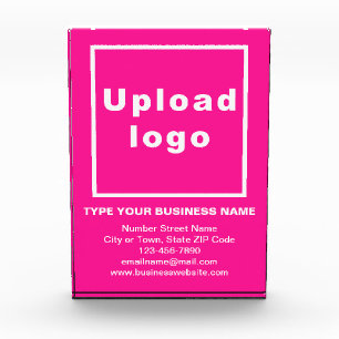 Bloc Photo Marque d'entreprise sur rectangle de portrait rose