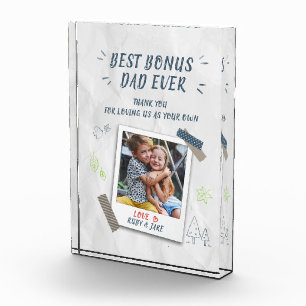 Bloc Photo Meilleur Bonus Papa Fête des pères Custom Stepdad