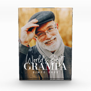 Bloc Photo Meilleur Grampa du monde depuis 20XX Modern Chic