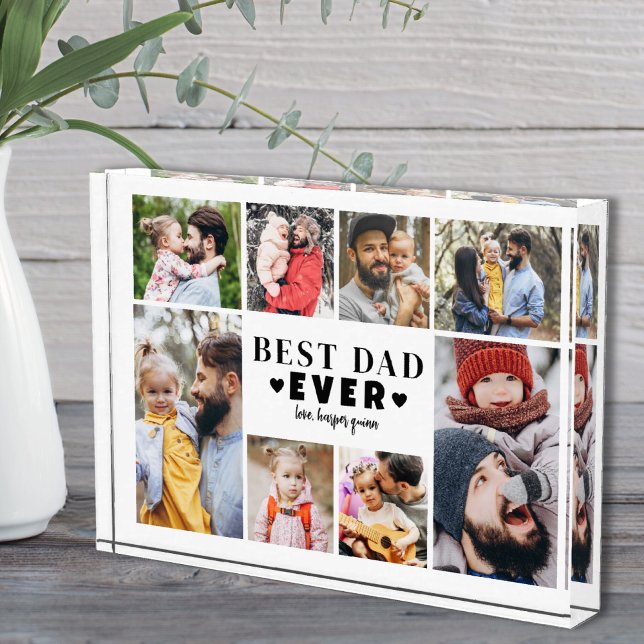 Bloc Photo Meilleur papa Collage (Best Dad Collage Photo Block)