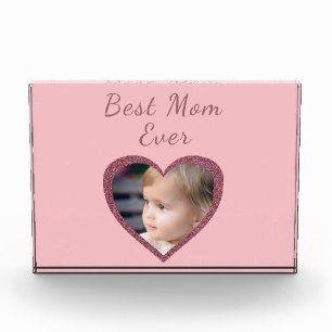 Bloc Photo Meilleure maman Coeurs roses Personnalisé Enfants
