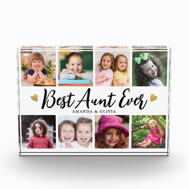 Bloc Photo Meilleure Tante Ever 8 photo Collage Heart Keepsak (Devant)