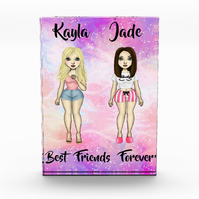 Bloc Photo Meilleurs amis Forever Blonde et Brunette Custom (Devant)