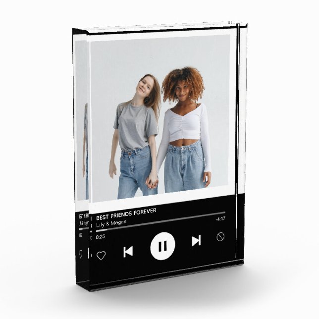 Bloc Photo Meilleurs amis Forever Music Player Keepsaké (Gauche)