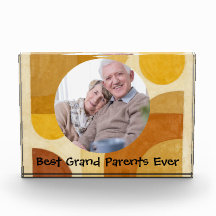 Meilleurs Grands-Parents Retro Aquarelle Abstraite