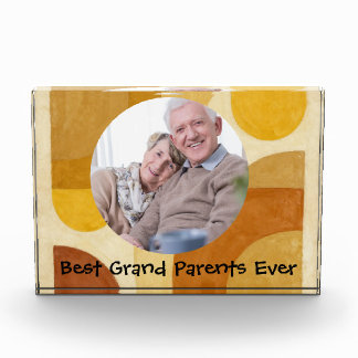 Bloc Photo Meilleurs Grands-Parents Retro Aquarelle Abstraite