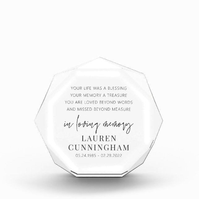 Bloc Photo Mémorial Moderne Élégant Simple Chic (Devant)