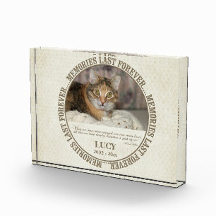 Bloc Photo Mémorial - Perte de chat - Nom personnalisé
