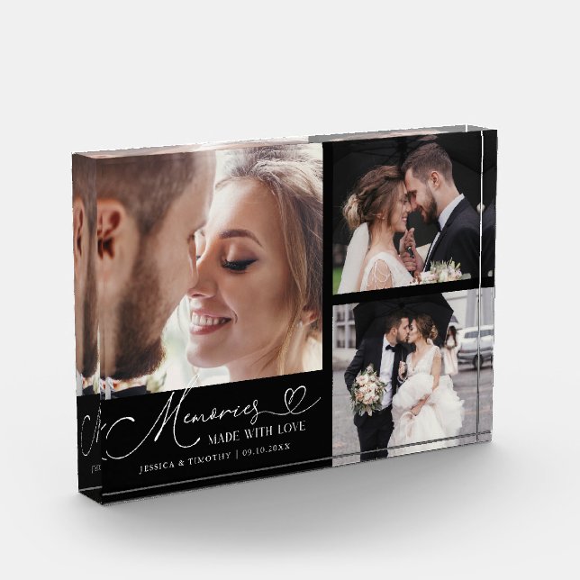 Bloc Photo Memories Made with Love Black Wedding (Gauche)