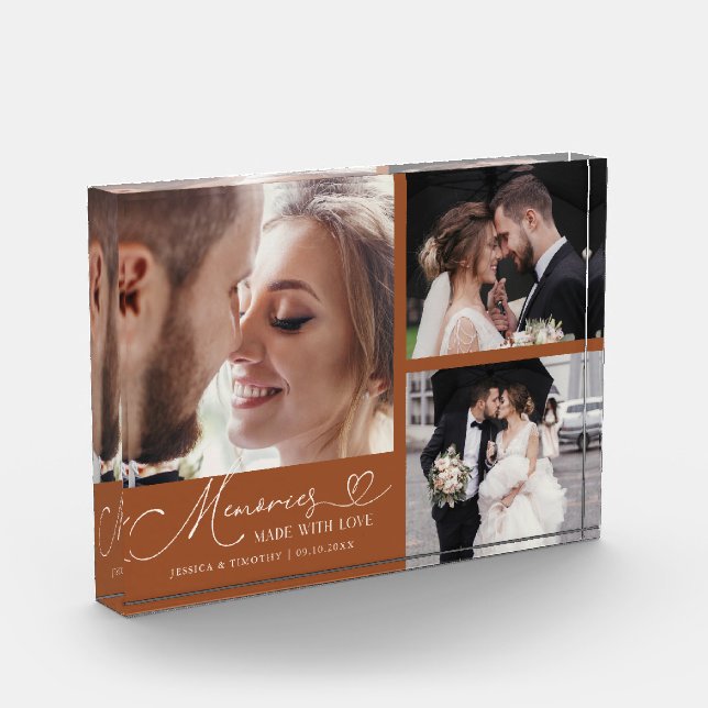 Bloc Photo Memories Made with Love Terracotta Wedding (Gauche)