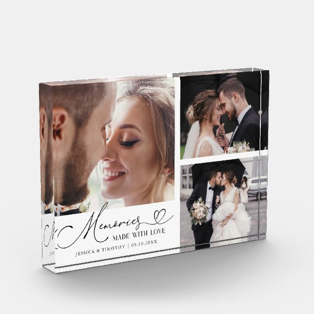 Bloc Photo Memories Made with Love White Wedding (Gauche)