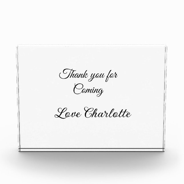 Bloc Photo merci d'être venu texte message nom à ajouter  (Devant)