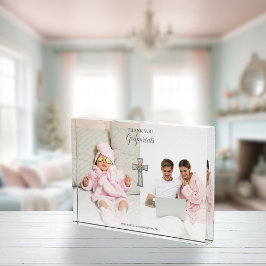 Bloc Photo Merci Godparents Croix cadeau Double