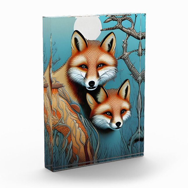 Bloc Photo Mère et bébé Fox (Gauche)