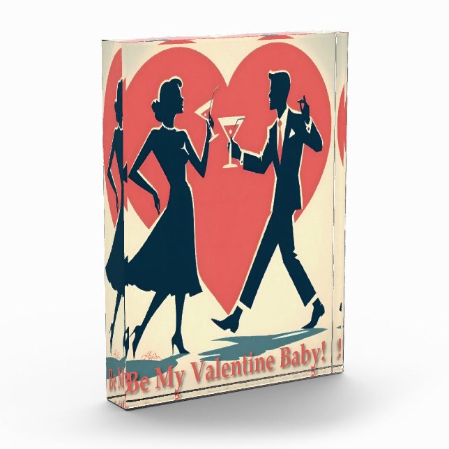 Bloc Photo Mid Century Valentine moderne Hip Dancing Couple (Gauche)
