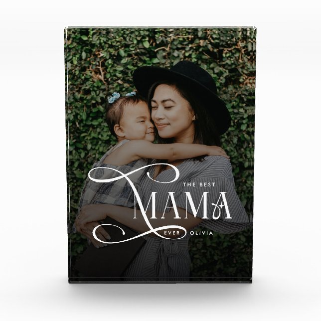 Bloc Photo Modern Best Mama Ever Photo Mothers Day Gifts (Devant)