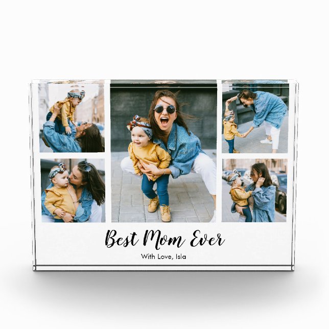 Bloc Photo Modern Best Mom Ever Photo Collage Cadeau Pour Mam (Devant)