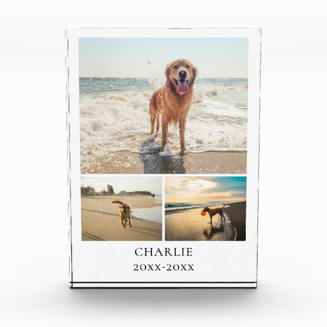 Bloc Photo Modern Dog Keepsake Cute Personalized Pet Collage (Devant)