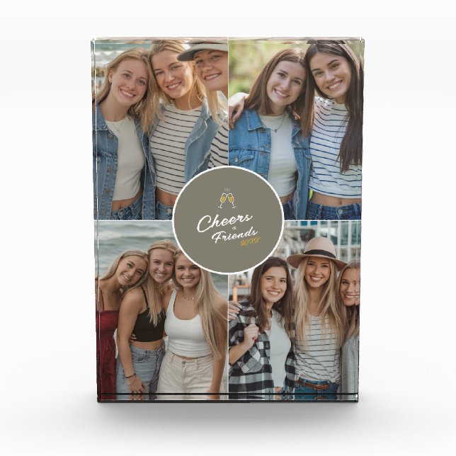 Bloc Photo Moderne Élégant Best Friends Design Besties Chic (Devant)