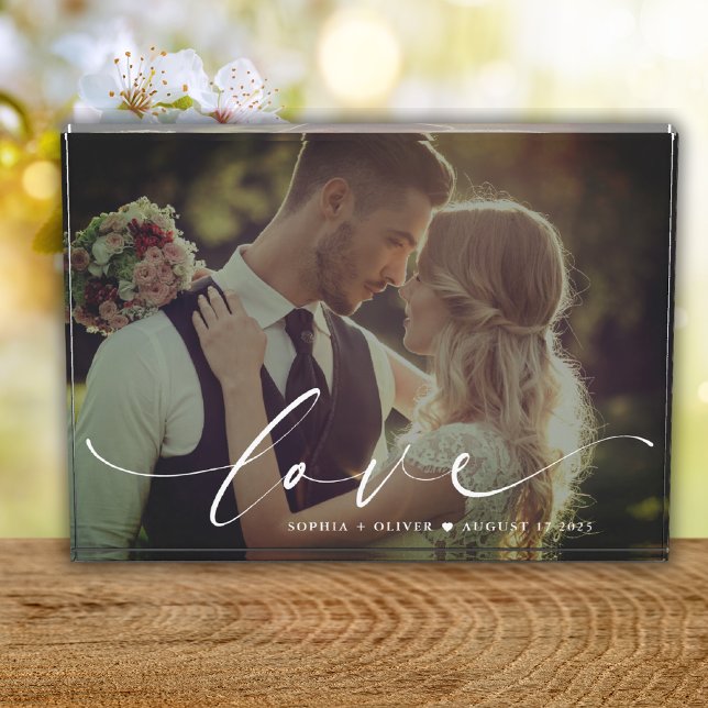 Bloc Photo Moderne Elegant Love Mariage personnalisé (Créateur téléchargé)