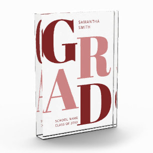 Bloc Photo Moderne Red Pink tendance Typographie Graduation