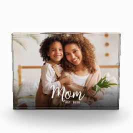 Bloc Photo Mom Established Date Custom White Script Modern