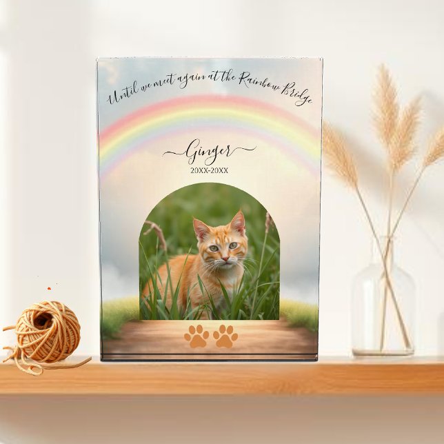 Bloc Photo Monument commémoratif de chats sur mesure de Rainb (Rainbow Bridge-Custom Cat Memorial Photo Block )