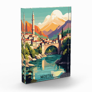 Bloc Photo Mostar Bosnie-Herzégovine Vintage voyage rétro