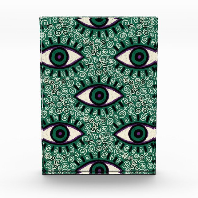 Bloc Photo "Mystic Emerald Eyes" - Psychedelic Swirl Seamless (Devant)