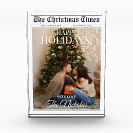 Bloc Photo Newspaper What A Year Black White Photo Christmas