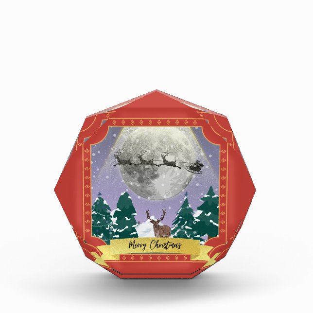 Bloc Photo Night de Noël moderne Vintage (Devant)