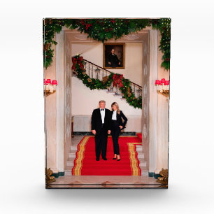 Bloc Photo Noël : le président Donald Trump et Melania entren