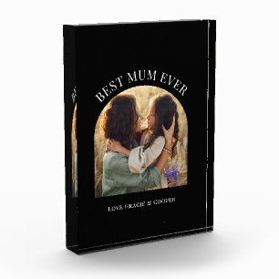 Bloc Photo Noir élégant arche typographie meilleur maman