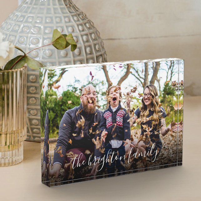 Bloc Photo Nom de famille personnalisé amusant (Fun Custom Family Name Photo Block)