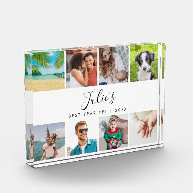 Bloc Photo Nom personnalisé Meilleure année et collage 8 (Gauche)