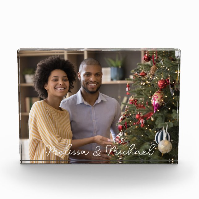 Bloc Photo Notre premier Noël M. et Mme Nom personnalisé (Devant)
