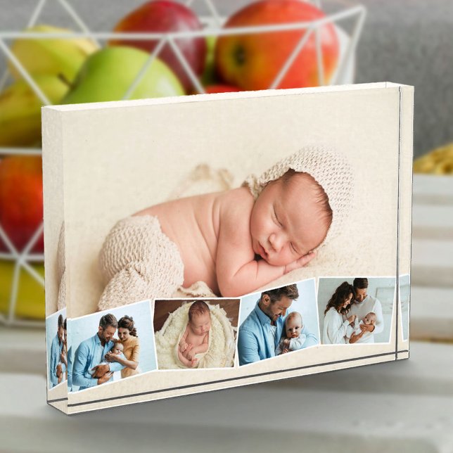 Bloc Photo Nouveau bébé 5 photo Collage Zigzag Photo Strip (Créateur téléchargé)