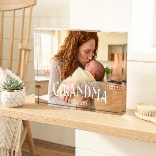 Bloc Photo Nouvelle grand-mère Nom personnalisé Année Photo