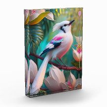 Oiseau d'Imaginaire tacheté blanc crêpé