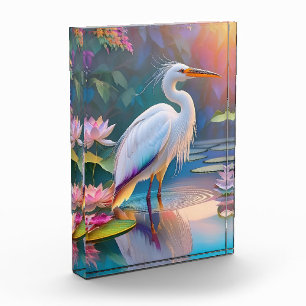 Bloc Photo Orange Billed White Heron Imaginaire Bird