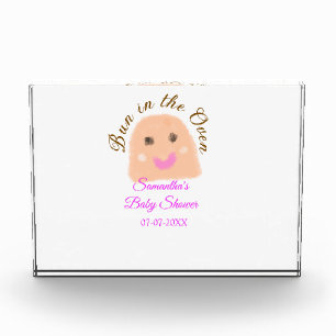 Bloc Photo Pain dans le four beige boulette baby shower rose 