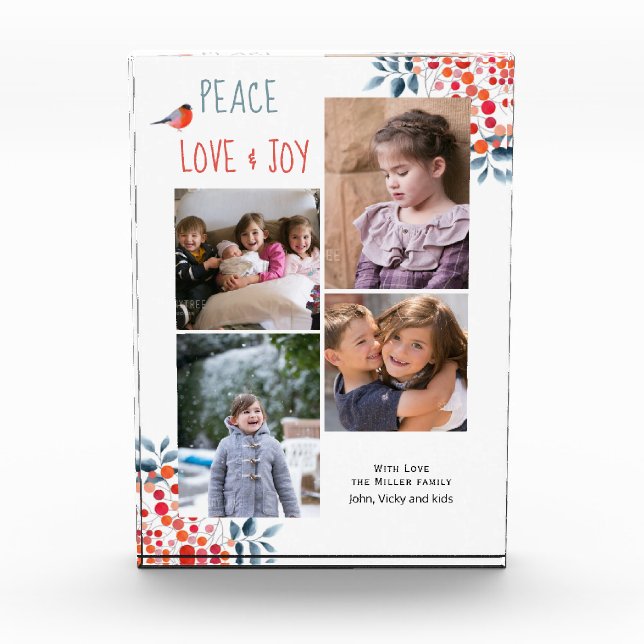 Bloc Photo Paix, amour, joie et baies (Devant)