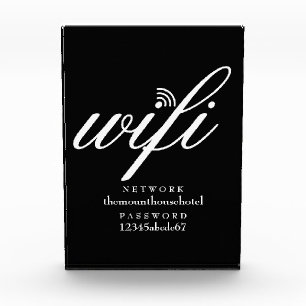 Bloc Photo Panneau de réseau wifi moderne et mot de passe